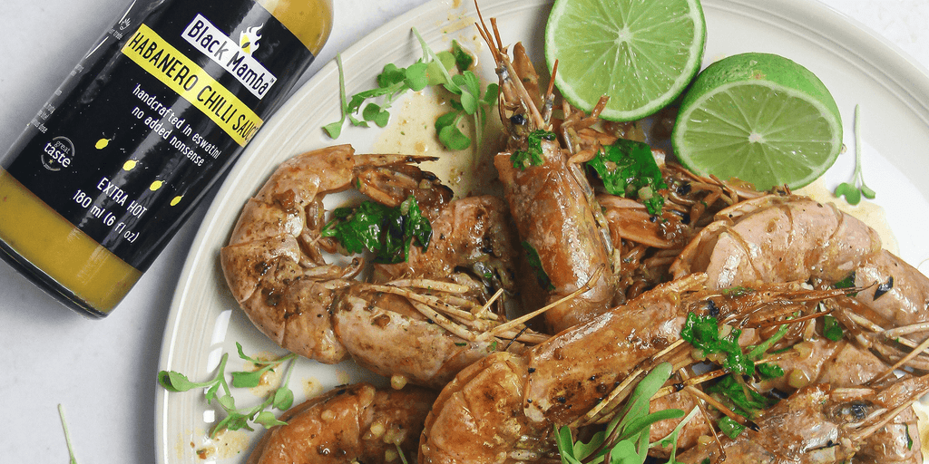 Grilled Prawns with Habanero & Lime Butter
