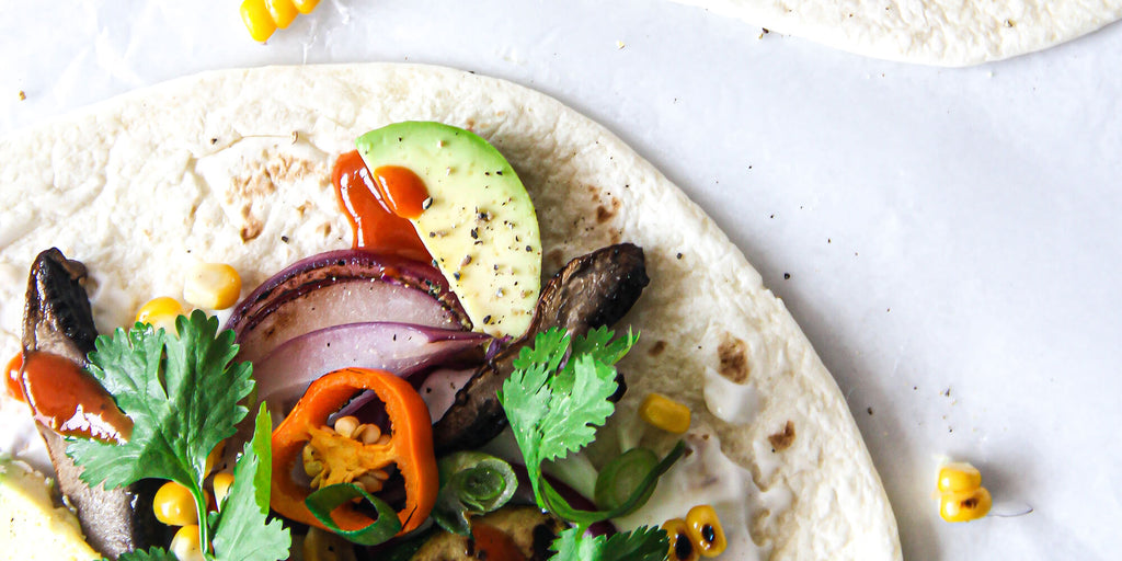 Roasted Veggie Tacos with Cayenne Chilli Sauce